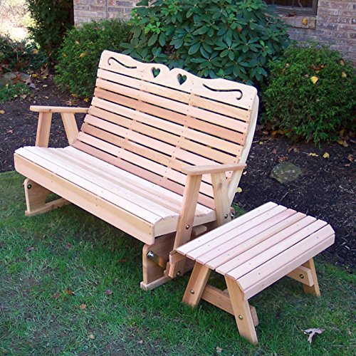 Creekwine Design Cedar Royal Country Hearts Rocking Glider 5" Red