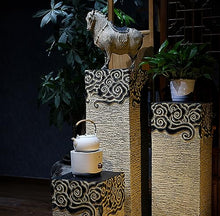 ARCVOX Oriental Architecture Columns & Pedestal, Floor Ornaments Plant Stand, Flower Pot Holder for Garden Backyard, Miniature Pillars Landscape Decor (Size : 35.4in)