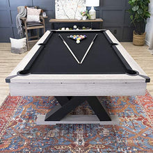 American Legend Kirkwood 90” Billiard Table with Rustic Finish, K-Shaped Legs and Black Cloth Brown