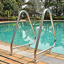 BSNANCA Sturdy Pool Safety Handrails Pool Handrails 2 PCS Swimming Pool Handrail 304 Stainless Steel Swimming Pool Handrail Pool for SPA, Inground Pool with B