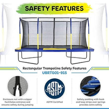 Upper Bounce Rectangle Trampoline Set with Premium Enclosure Blue/Yellow