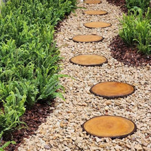 GZHERVICES Decorative Imitation Wood Stepping Stones for Garden Pathway - Non-Slip Lawn & Patio Pavers, Outdoor Walkway Stones with Natural Wood Look, Weather-Resistant Yard Decor (4-Pack)