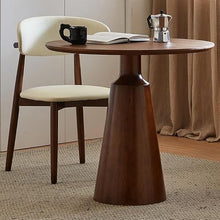 Bar Height Table Mid-Century Round Dining Table 35", Solid Wood Base