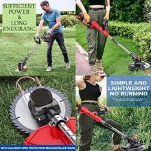 1880W Multifunctional Small Household Electric Lawn Mower, Handheld Cordless Electric Telescopic Pole Anti-Slip Handle Weeder,24V/4.0Ah