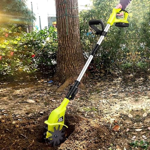 Wrobelax Portable Cordless Electric Rototiller with 5200mAh Rechargeable Battery and Charger Electric Walk-Behind Cultivator for Gardens and Vegetable Plots.