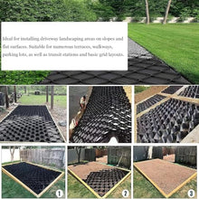 2 in Depth Hillside Slope Grid Erosion Control, Scalable, Polyethylene Permeable Geogrid Mesh, Dirt Storage Locker, Easy Cut, Tensile Strength Gravel Ground Grid for Driveway, Patio(6x7m/20x23ft)