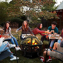 OTQEFTN Garden Fire Pit BBQ Grill Metal Fire Pits Outdoor Party Fire Pit Garden Patio Fireplaces Backyard Fire Pit Grill Rack