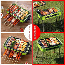 Barbecue Grill 2-in-1 Electric Charcoal Dual Purpose Grill Carbon Grill High Temperature Protection Disassembly with Replaceable Grill Grid Pan with Food-Grade Non-Stick Coating Easy