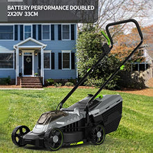 40V Lithium-Ion Battery Electric Lawn Mowers Portable Cordless Walk-Behind Lawn Mowers 32cm Cutting Width 5 Adjustable Cutting Heights