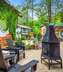 The Blue Rooster Casita Grill Chiminea Outdoor Fireplace Wood Burning Firepit and Pizza Oven
