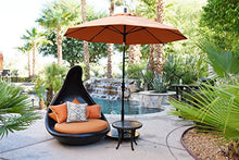 California Umbrella 9' Round Crank Lift, Collar Tilt, Aluminum Pole, Fiberglass Rib Patio Umbrella, White Finish, Sunbrella Natural