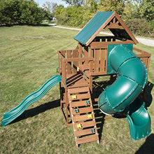 Swing-N-Slide Denali Tower Swing Set with Slides & Climbing Wall Wood