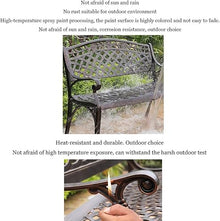 ERoomQ Outdoor GThe Bench,40-inch Patio GThe Bench Outdoor Metal Double seat, Cast Aluminum Frame Rose Antique Finish Park Chair