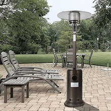 46000BTU Propane Hammered Bronze powder coated Iron Mushroom Outdoor Patio Heater with Two Smooth-rolling Wheels, Hose Set & Black Cover