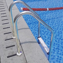 LMMIAMZ Stainless Steel Swimming Pool Ladder, Non-Slip 2/3 Step Handrail for Open-Air Baths, Durable 1.0/1.2/1.5mm Thickness, Silver-B, 1.5mm Tube Wall, Safe Pool Access