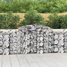 Arched Gabion Baskets 2 pcs 118.1"x19.7"x39.4"/47.2" Galvanized Iron for Outdoor Plants White Black Other
