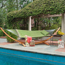 Hatteras Hammocks Light Green Soft Weave Hammock with Free Extension Chains & Tree Hooks, Accommodates 2 People, 450 LB Weight Capacity, 13 ft. x 55 in.