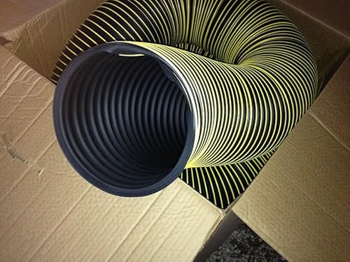 ZentOy 12 Inch Flexible Leaf Vacuum Hose 12 Feet UV-Resistant Black