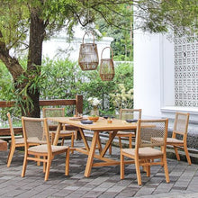 Cambridge Casual Carmel 2-Piece Outdoor Dining Chairs Teak Wood and All-Weather Wicker