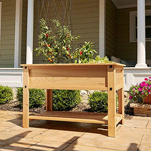 Panacea 81711 Mission Cedar Elevated Garden Bed with Shelf, Tan, 4'L, 32" H