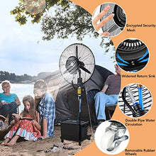 GFJYKDL Misting Fan, Oscillating Stand Up Fan with Mist, 3-Speed and Adjustable Height, Cooling Fan for Patio, Outside Restaurant, Garage, Gym,71cm/28in