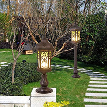 KADELONG - Outdoor Lawn Lights Glass Shade E27 Path Lights V-intage Villa Garden Yard Lamps Landscape Driveway Walkway External Night Security Lighting Fixture H36.43in,Chandelier Lighting, jq-842
