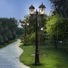 outdoor floor lamp 2 lights outdoor floor lamp, waterproof rust proof aluminum floor lamp, traditional Victoria lawn lighting, pillar glowing garden decoration, lumi column