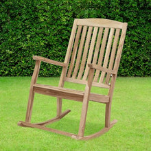 Sunnydaze Classic Teak Outdoor Rocking Chair with Slatted Back