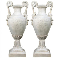 Design Toscano Chateau de Fontainebleau Architectural Garden Urn Set of Two Roman Stone