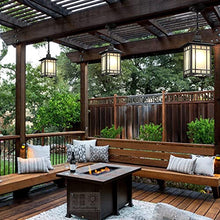 Modern Chandelier Glass Shade Outdoor Pendant Light, Waterproof Modern Farmhouse Hanging Lamp, Vintage Ceiling Suspension Droplight Lights Fixture Lantern Porch Kitchen Patio Garden Yard Entryway