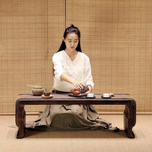 HASMI Living Room Table Chinese Antique Wooden Qin Table Furniture Tea Room Traditional Wooden Floor Table Outdoor Side Table (Size : Table)