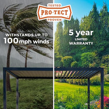 Backyard Discovery Sarasota 20' x 10' Galvanized Steel Pergola Kit with Adjustable Roof Black