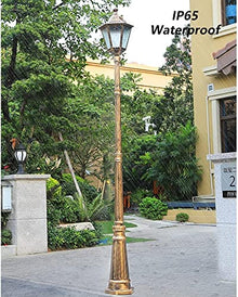 LIPJIA Lamp Post Lights Outdoor,118.11in Outdoor Garden Lamp Post Light Aluminum Exterior Path Pillar Lamp Pillar Post Light Glass Lantern Single Head Bollard Path Lamp Waterproof IP65 Post Light P