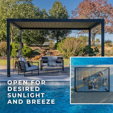 Backyard Discovery Sarasota 14' x 10' Galvanized Steel Pergola Kit with Adjustable Roof Black