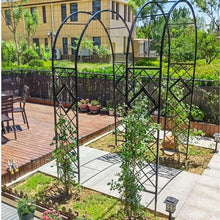 GFSGHZZ Galvanized Metal Rose Trellis Arch - Sturdy Freestanding Garden Archway for Climbing Plantsideal for Rose Bushes and Vinesoutdoor Det,Black-W280Xh230Cm