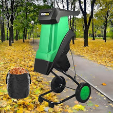 SAIYERUS Electric Garden Shredder, 2400w, 110v, 4500rpm Speed, Portable Leaf Branches Mulcher, Efficient Mulcher with Detachable Collection Bag & Wheels, Wood Chipper for Composting and Yard Waste