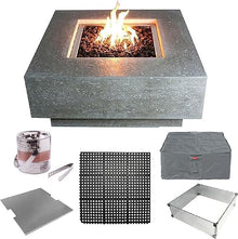Elementi Manhattan 36" Propane Concrete Outdoor Fire Pit Table Bundle