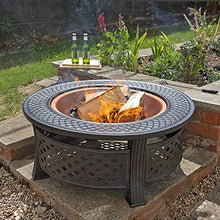 Outdoor fire Pit Bowl with Spark Screen, Firepits and Firebowls with Lid BBQ Grill Tripod Guard and Cover Round Large Patio Heater, Fire Pits Bowls for Garden Table Wood Burning Cast Iron
