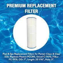 Doheny's PCC801 Pool Spa Filters | Replacement Filters for Pentair Clean & Clear 320 | Replaces Pleatco PCC80, Unicel C-7470, Filbur FC-1976 | OD: 7”, Length: 20 1/16”, T & B Opening: 3” | 12-Pack