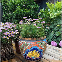 FAFACAI Rural Outdoor Courtyard Flowerpot Hand-Painted Colorful Classical Planter Ceramic Plant Pot Large Flower Pot European Flowerpot Garden Balcony Decoration Bonsai Pot (51 * 39cm)