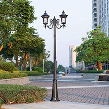 Post Lights Outdoor 2-Head Traditional Victoria High Pole Landscape Street Light Aluminum Glass Outdoor Patio Lawn Lighting Pillar Lamp IP55 Waterproof Garden Courtyard Column Post Light Pillar L