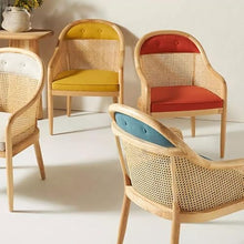 ONMYJFD Office Kitchen Armrest Dining Chair Rattan Outdoor Dining Ergonomic Chair Wooden Party Furniture(D)