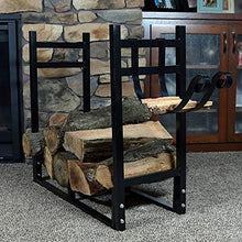 DJVHSRI Firewood Rack Heavy Duty Fireplace Firewood Racks 2.8 Ft, Indoor/Outdoor Log Wood Holder Rack with Kindling Holder, 31 Inch Tall,