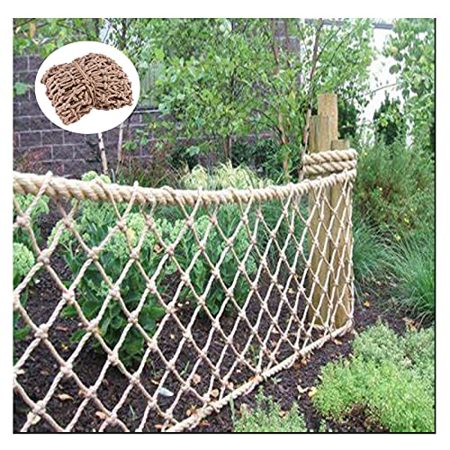 Hynet Rope Net Fence Safety Net Decor Heavy Duty Hemp Rope Netting Outdoor Kids Climbing Cargo Net Stair Railing Garden Plants Protective Net Playground Hammock (Size : 3 * 10m(10 * 33ft))
