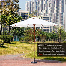 3WWWQMAA8 2.7m/9ft Patio Umbrella, Outdoor Market Table Umbrella & Shade Garden Parasol Umbrella with Wooden Pole, for Deck, Backyard, Pool, Beach (Color : Green) (Red) (White)