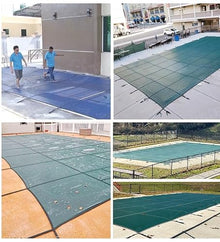CHZDPP Winter In-Ground Pool Covers, Round High Density Pool Safety Cover with Installation Hardware, Reinforced Edges & Triple Stitched(39.5ft/1204cm)