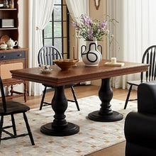 HEAIQI Coffee Table Solid Wood Dining Table Retro Living Room Square Restaurant Large