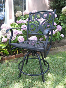 GrandPatioFurniture.com 4 Outdoor 24" Counter High Cast Aluminum Swivel Bar Stool Brown