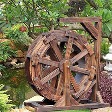 Water Wheel Fountain,Water Fountain for Garden,Ornament Fountain Indoor Outdoor Wood Feng Shui Wheels Waterfall Water Feature Decoration,for Patio,Terrace,Pond,Balcony,Rockery (Size : 90cm)