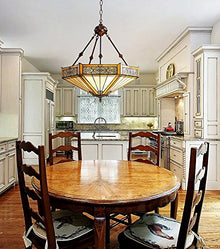 Stratford 20 3/4" Wide Mission Art Glass 3-Light Pendant Light Fixture